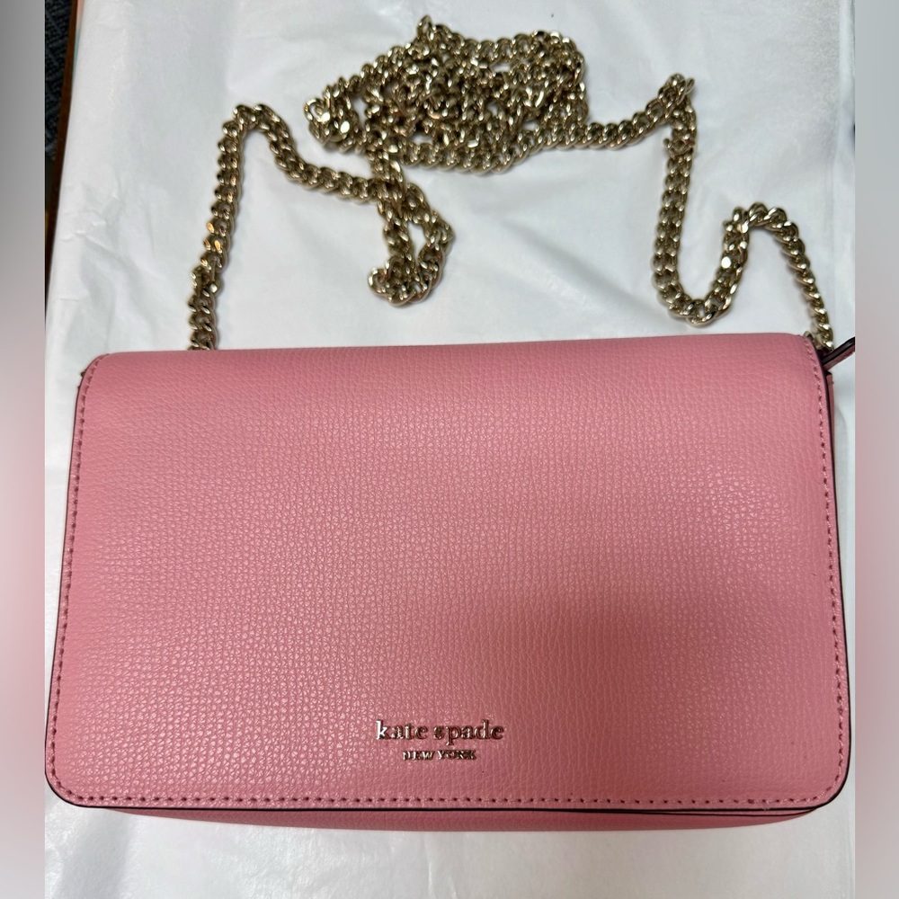 Kate Spade Pink Crossbody with Gold Chain